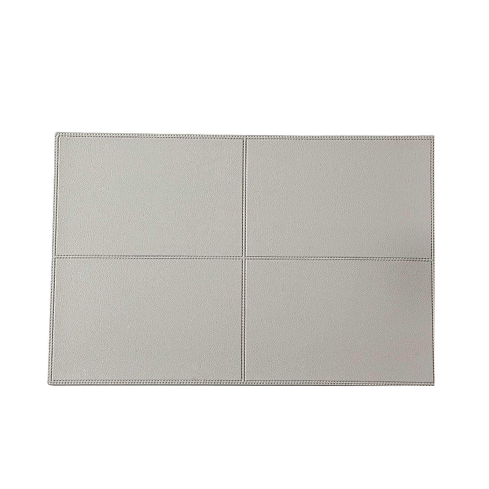 Placemat Juego de 6 manteles individuales rectangulares grises, monocolor, 45 x 30 cm, para cocina y comedor