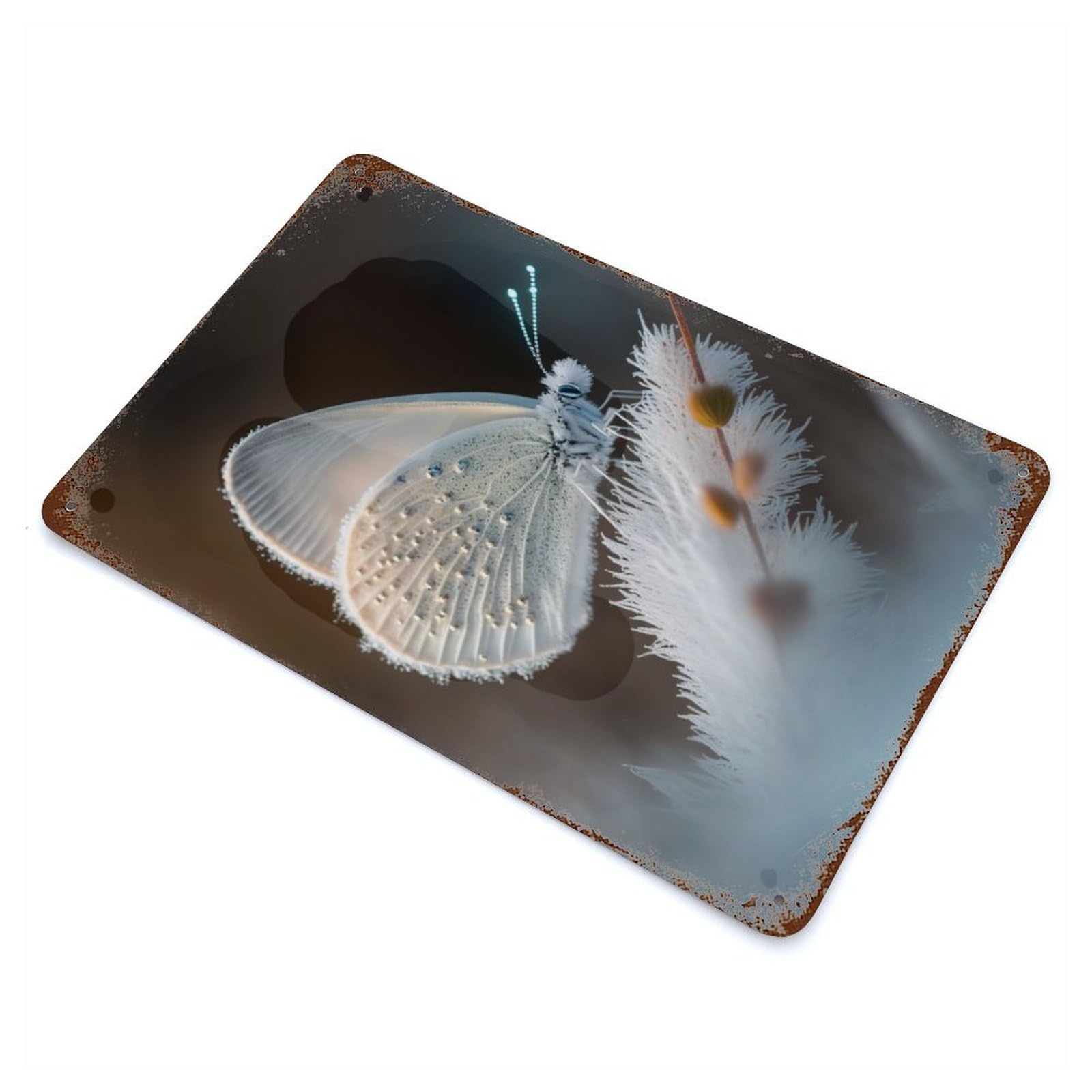 Butterfly Vintage Rust Metal Sign 11.8"x7.9", for Pub, Kitchen And Man Cave Decor, Rustic Home Decor
