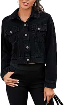 MAGOODGAN ♥ Wool padded crop blue jean jacket Button Up Long Sleeve Cropped Denim Jean Jacket Shrug