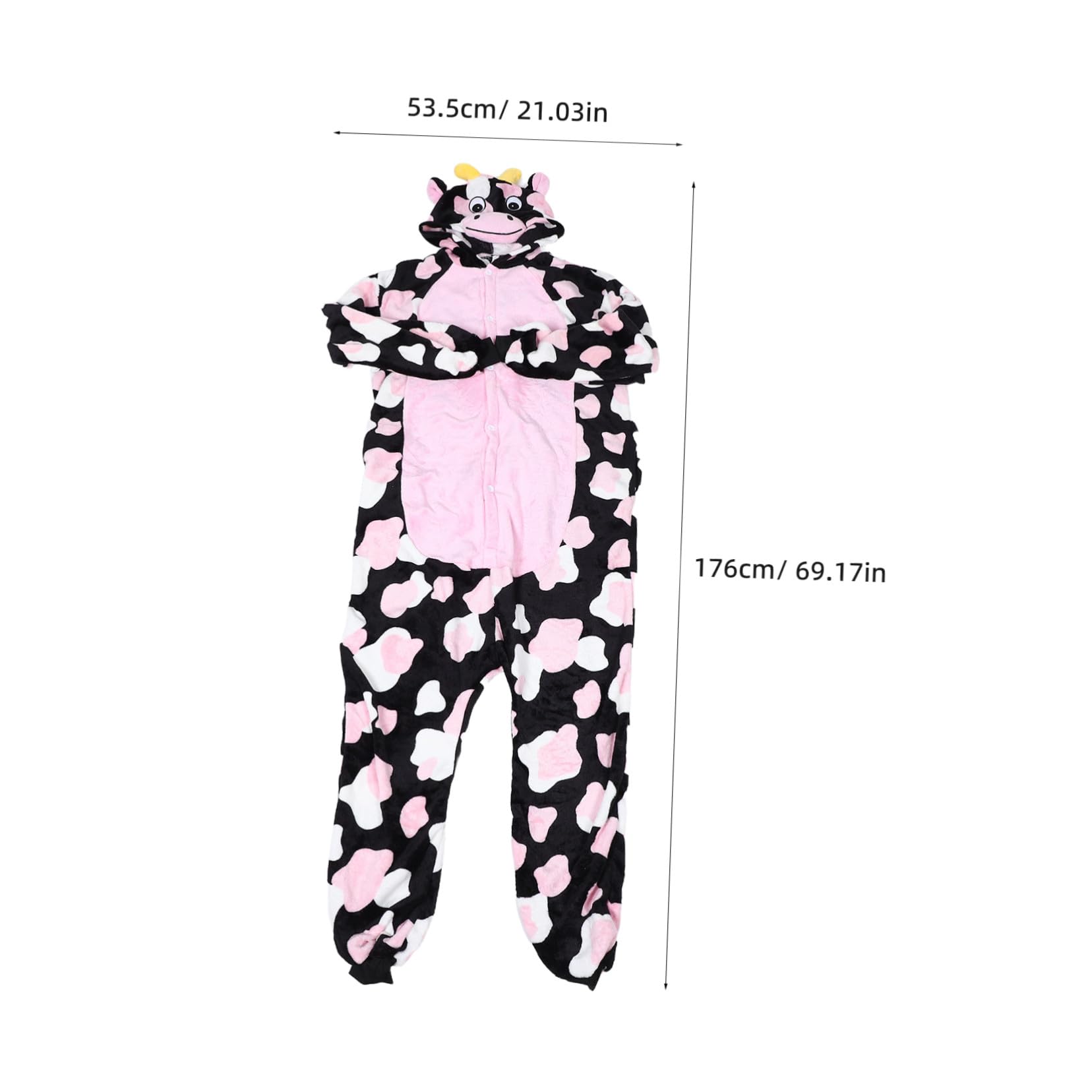 Pijama Entero Unisex de Grueso Disfraz Halloween Cosplay Vacuno Animal para Hombre Mujer