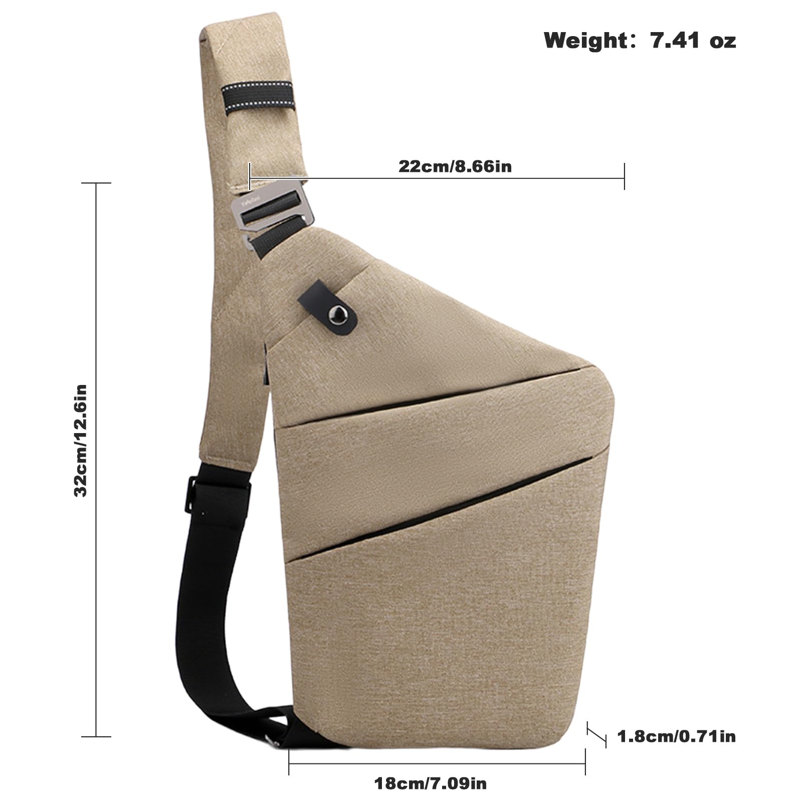 Borsa da viaggio antifurto, monospalla di grande capacità, borsa a tracolla al petto, alla moda, leggera, per viaggi e sport