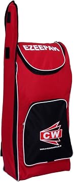 CW EZEE PAK Shoulder Cricket kit Bag Red/Black,Duffel Backpack Cricket Extra Side Bat Compartment Red Black