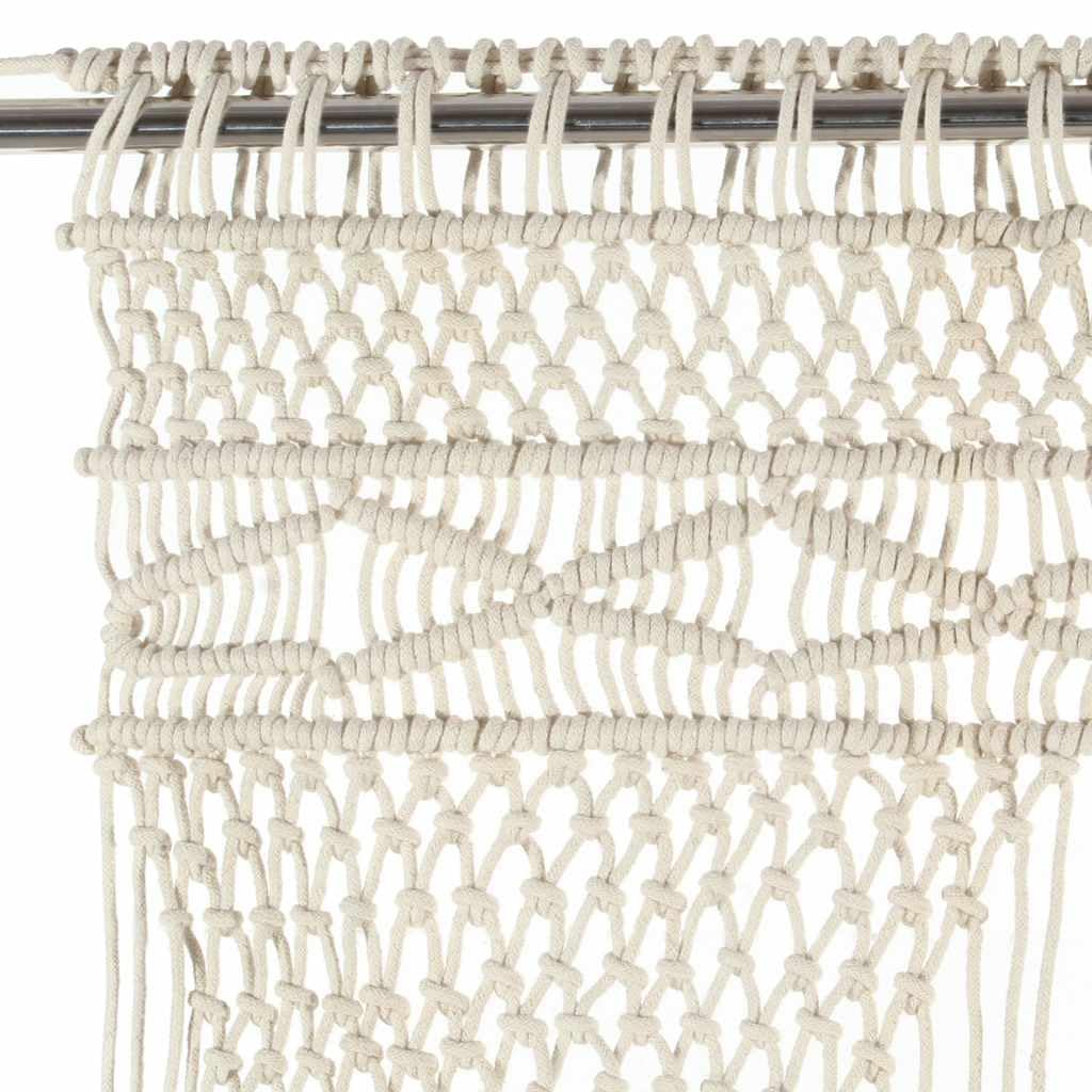 vidaXL Cortina de Macramé Persiana Translúcida Puerta Ventana Pared Colgante Separador de Ambientes Hogar Decoración Algodón 140x240 cm