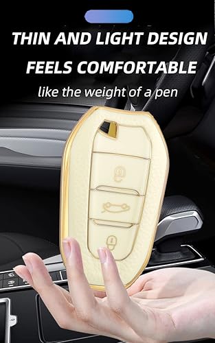 Miniatura 4 de HIBEYO Funda para llavero Peugeot TPU Smart de 3 botones para Peugeot 308 408 508 2008 3008 4008 5008 5008 Accesorios Funda para llave de coche -