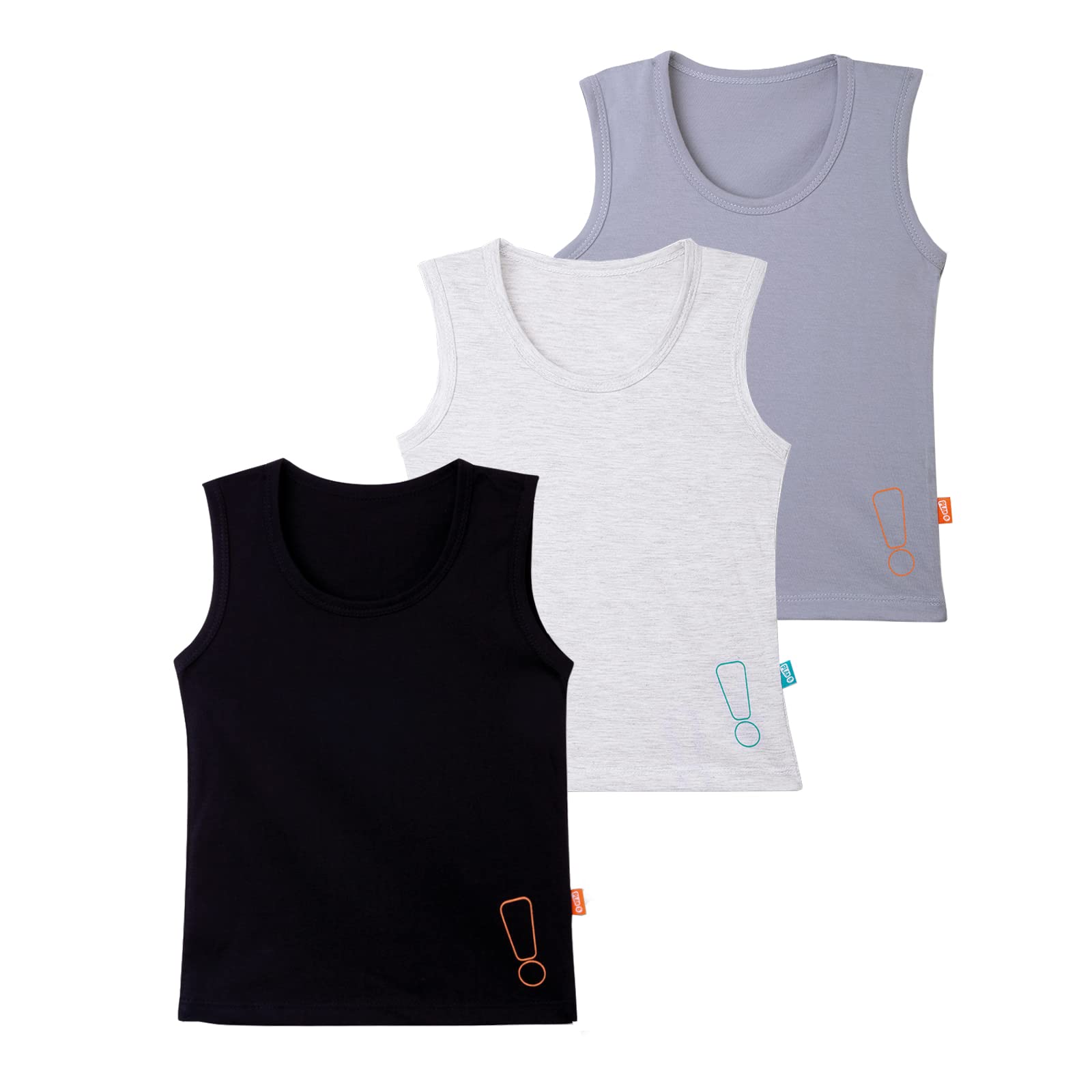 YouGotPlanB100% Cotton Boy's Vests | Regular Fit | Round Neck | Breathable & Super Soft Fabric | Casual Wear