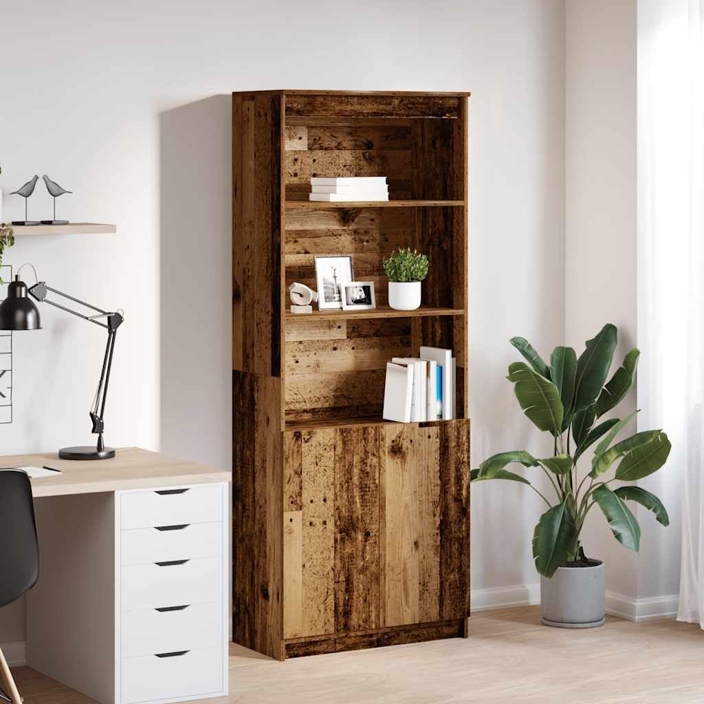 Aparador con aspecto de madera envejecida, 70 x 35 x 180 cm, material de madera, para salón, pasillo, cocina