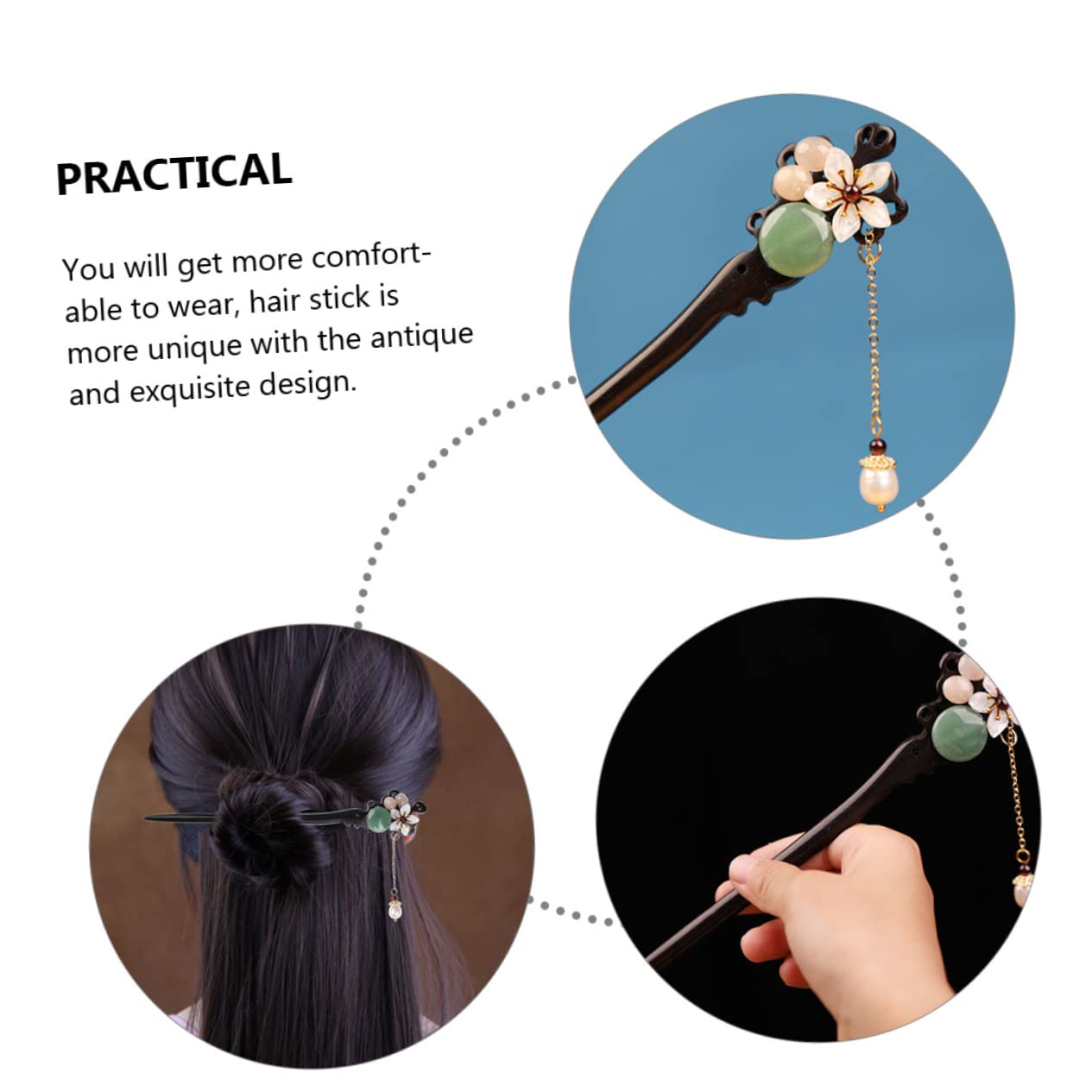 FRCOLOR 5stücke Haarnadel Mit Perlenquaste Chinesischer Stil Retro Haarstyling Zubehör Für Frauen Für Hochzeiten Und Besondere Anlässe Elegante Haarstäbchen Für Lange Frisuren