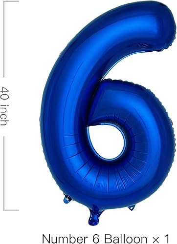 Miniatura 8 de Globos de color azul marino con el número 3 de 40 pulgadas, globos grandes de papel de aluminio de helio color azul oscuro para fiestas de