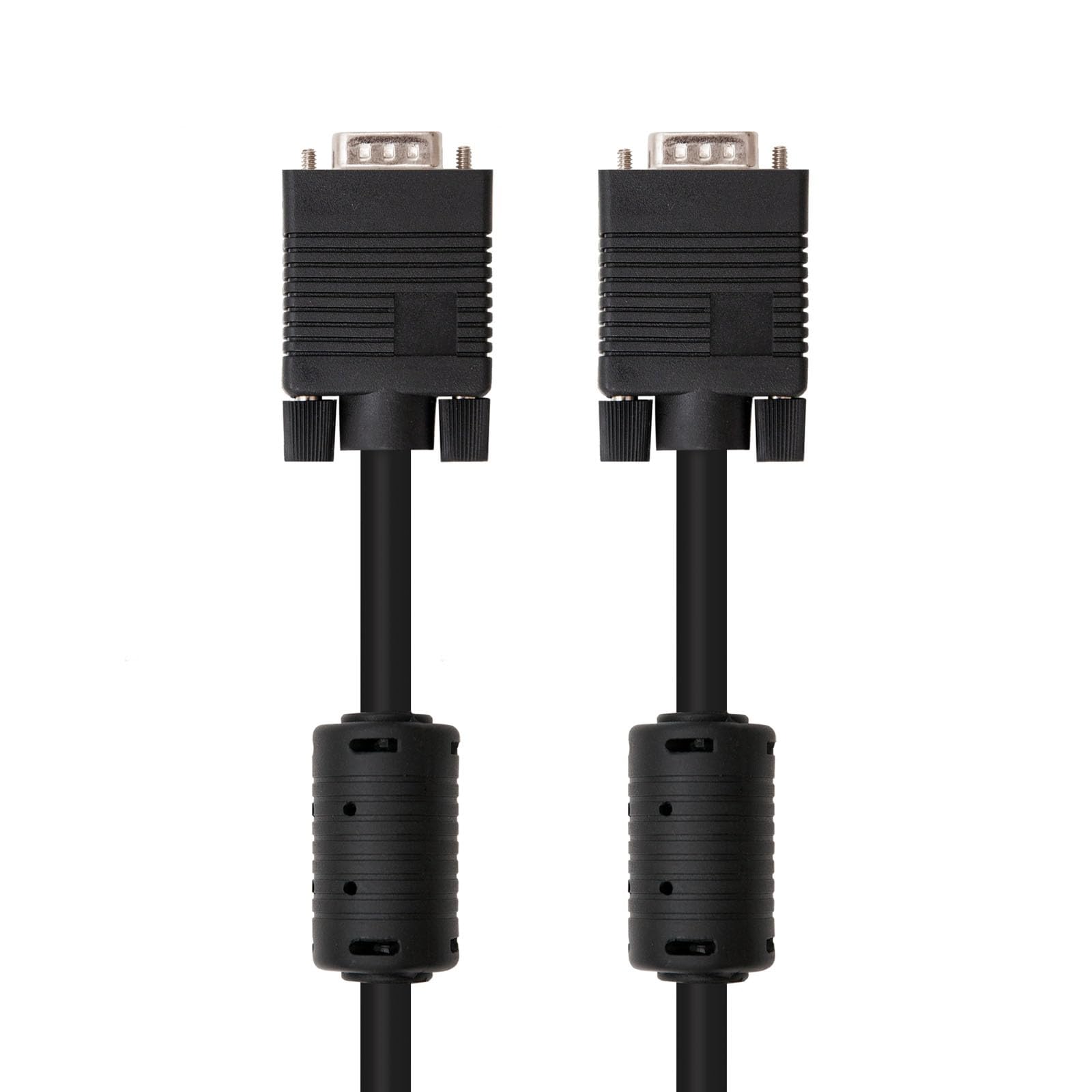 Cavo SVGA con nucleo in ferrite per ridurre le interferenze elettromagnetiche. Connettori HDB15 maschio a HDB15 maschio, ideale per connessioni video ad alta risoluzione. Lunghezza 50 metri.