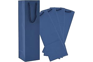 Navy Blue Bottle Bags for Gifts: 15-Pack of Elegant Wine & Gift Carriers