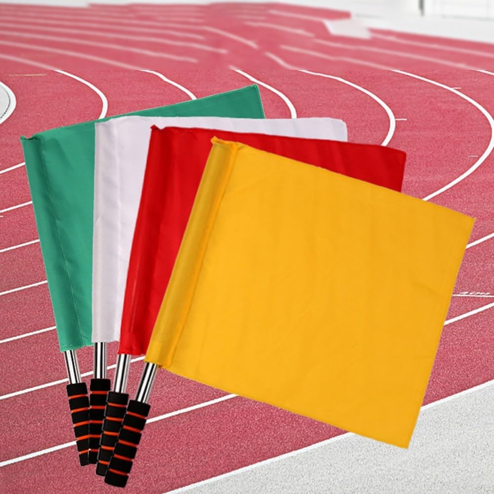 Drapeaux d'arbitre avec mât en mousse imperméable pour compétition sportive (jaune)