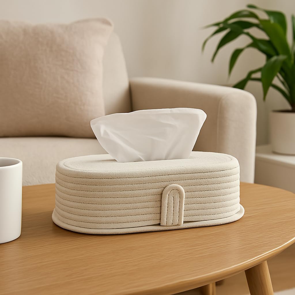 Handcrafted Jute Tissue Box - Natural & Stylish -1 Handcrafted Jute Tissue Box - Natural & Stylish -1