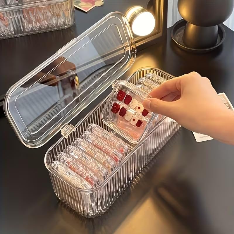 GOPINATHJI Makeup Organizer Box with Lid, Portable Dust-Proof Cosmetic Storage for Beauty Essentials, Brushes, Lipsticks & Accessories (Jewelry Organizer Box)-image-11