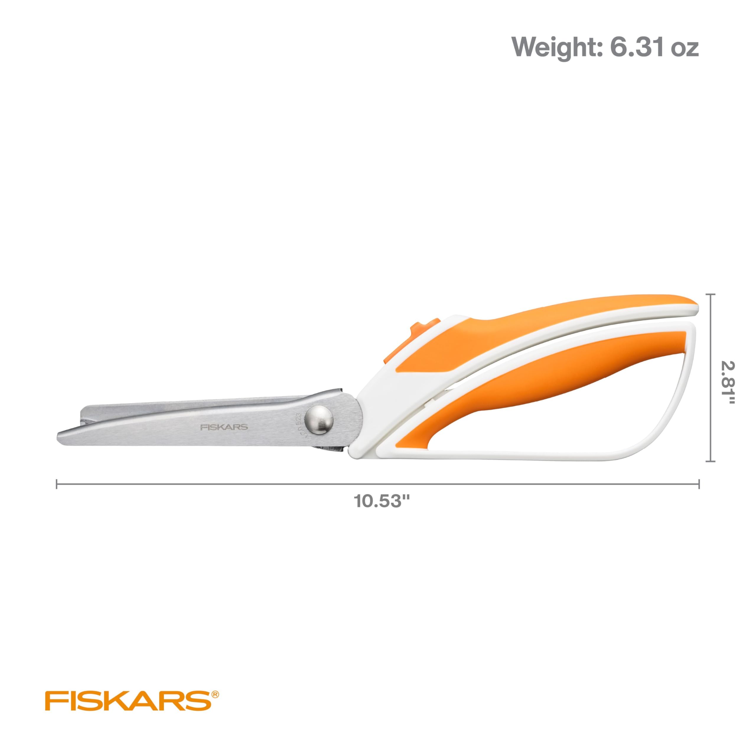 Fiskars Zackenschere, Zick-Zack-Kante, Edelstahlklingen, Präzisionsschnitte zum Nähen, einfache Handhabung, Federunterstützung, Stoffschere