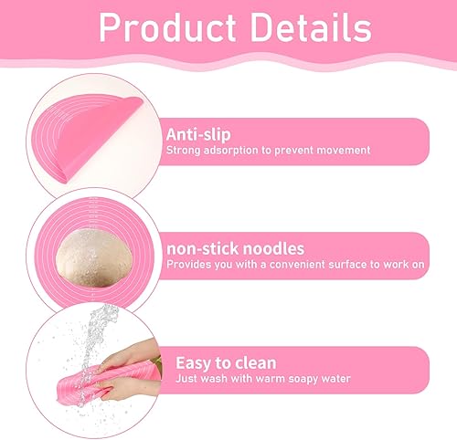Miniatura 3 de Tapete de silicona para hornear pasteles, alfombrilla redonda de silicona para hornear con medidas para bandeja giratoria de pasteles, bandeja para