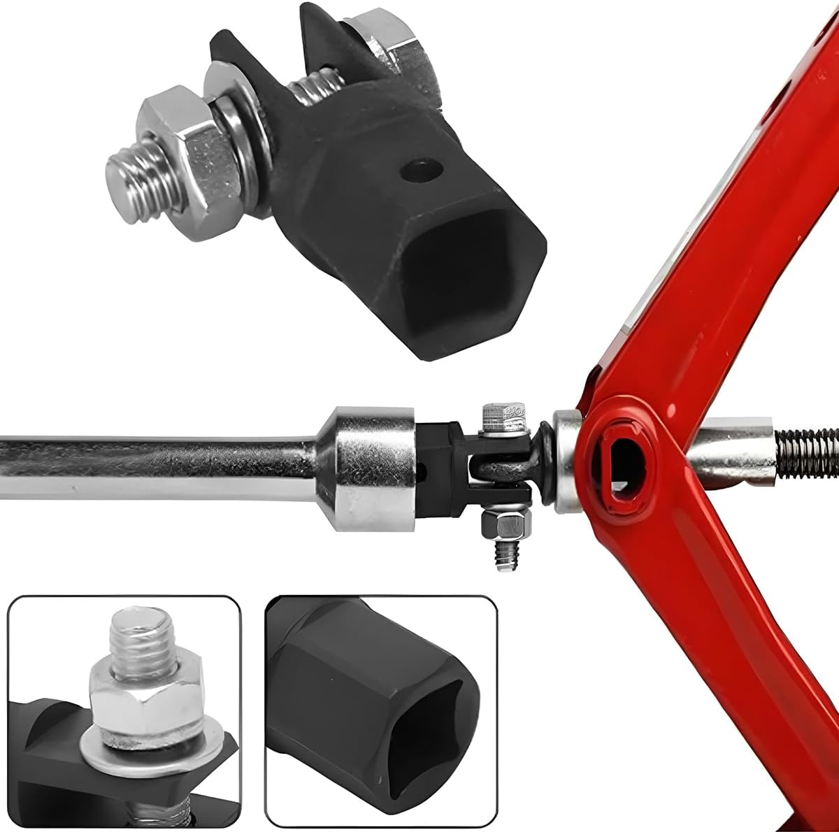 Trailer Scissor Jack Drill Adapter for Car Repair, Carbon Steel Scissor Jack Lift Drill Socket Adaptor for 1/2 Inch Impact Wrench & 13/16 Inch Lug Wrench, Fits Most Trailers image 4