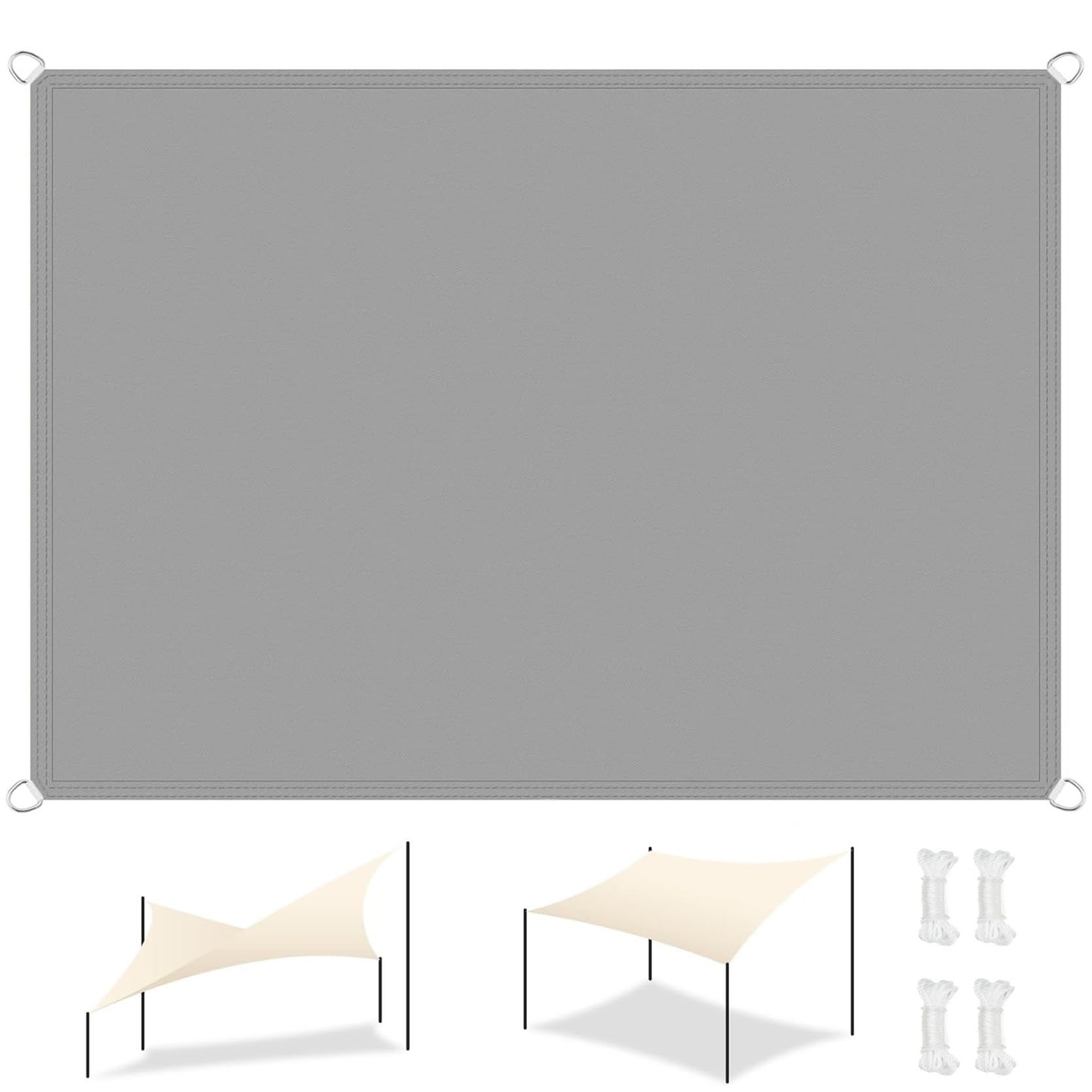 GLDYTVF Outdoor Patio Sun Shade Sail 1.2 x 5.5m Dustproof Windproof Sunscreen Awning Canopy in Light Grey Ideal for Garden and Outdoor Use