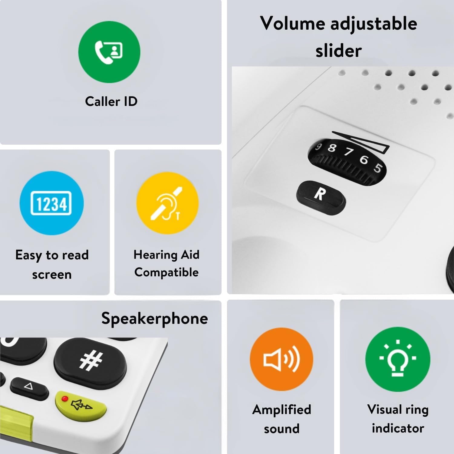 DORO - Doro PhoneEasy 312cs - Schnurgebundenes Festnetztelefon - Große Displayanzeige - Extra große Tasten - Freisprechfunktion - Lautstärkeregler - Anrufanzeige - Schwarz
