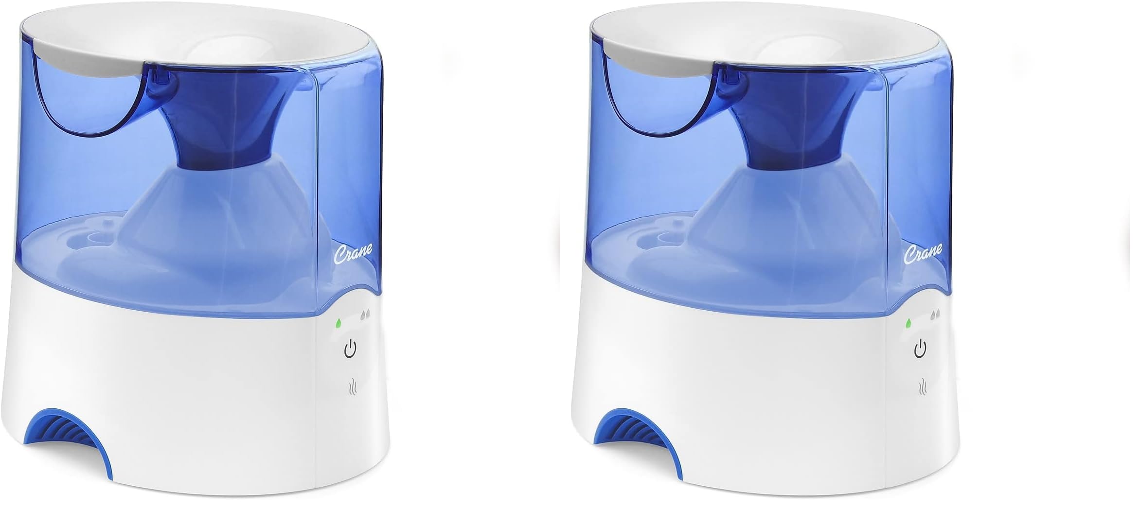 Crane Warm Mist Humidifier, 0.5 Gallon, Germ Free Mist, Air Humidifier for Home Bedroom and Office, Blue & White 