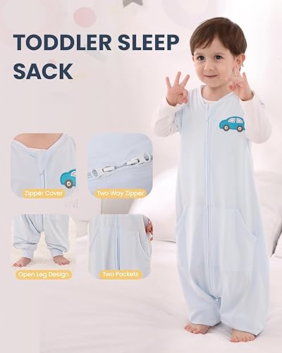 Miniatura 2 de Saco de dormir para bebé con pies sin mangas, saco de dormir para bebé, saco de dormir azul, 3-5T, XL