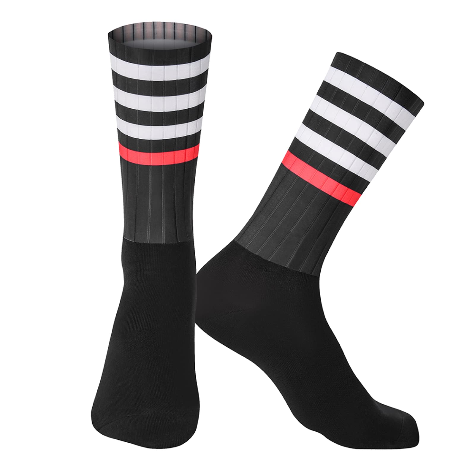 Socken Herren Anti Rutsch Silikon Aero Socken White Line Herren Fahrrad Sport Lauf Socken 6St