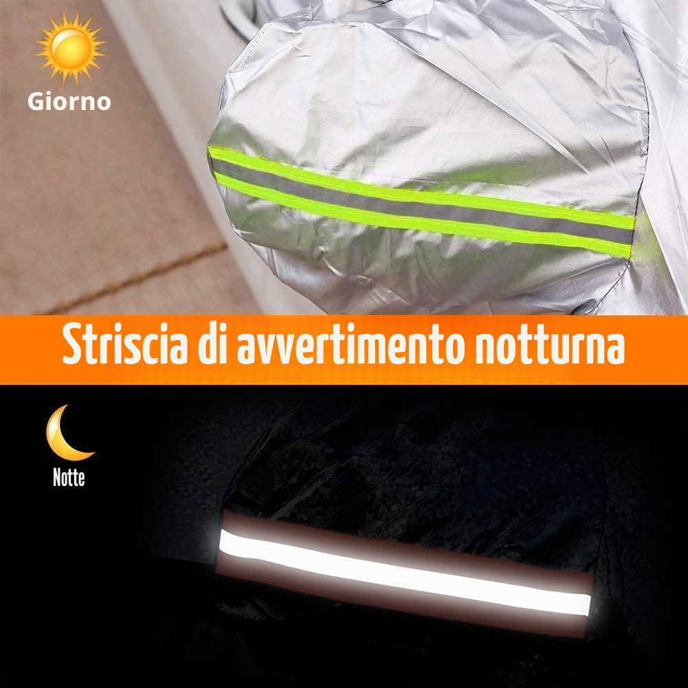 Copertura Parabrezza Auto Antighiaccio Impermeabile Anti UV Telo Protezione 230x145cm Argento