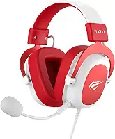 Havit Headphone Fone de Ouvido H2002d Red, Gamer, com Microfone, Falante 53mm, Plug 3, 5mm: compatível com XBOX ONE e PS4, HV-H2002d Cor Vermelho e Branco