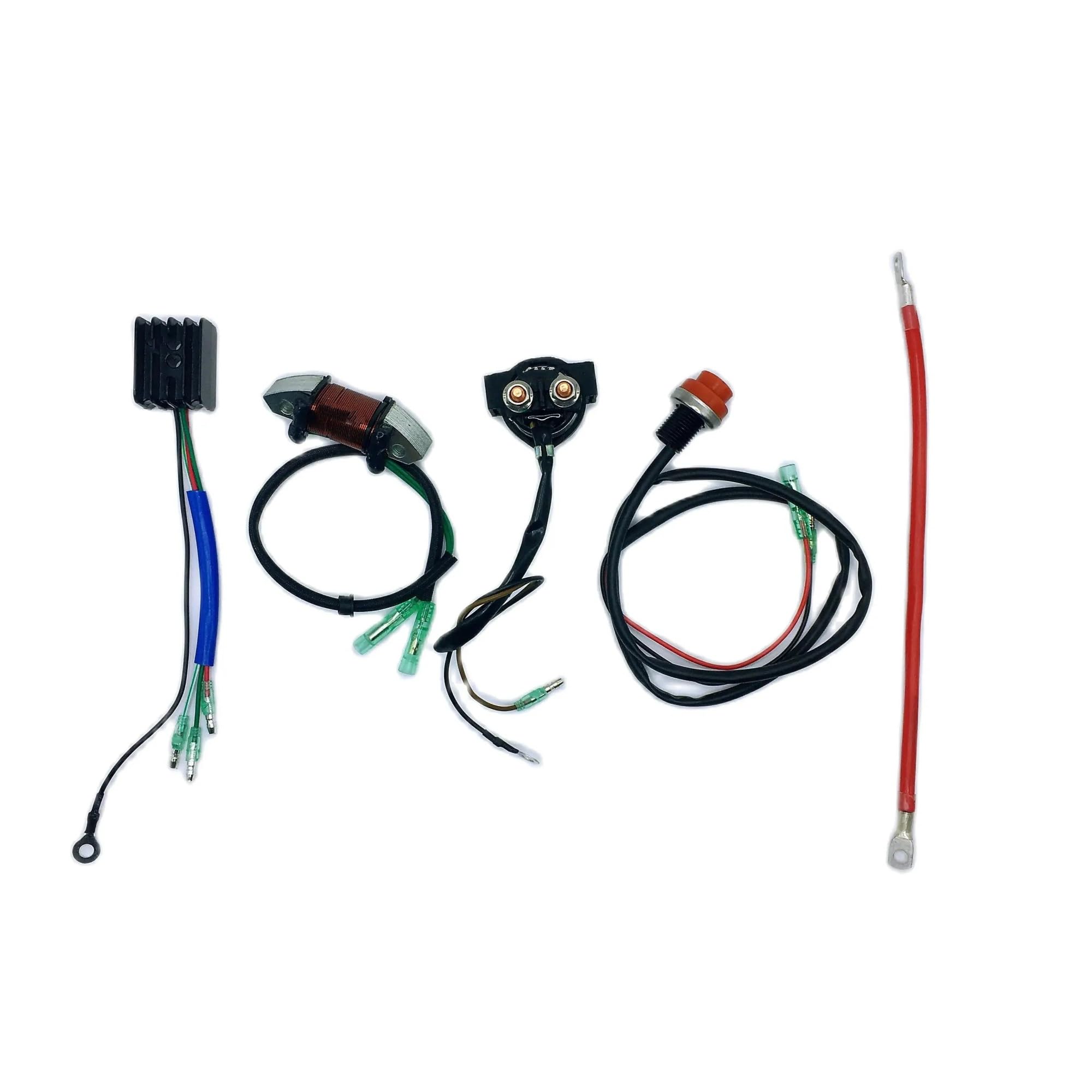Motor Arrancador Para Motor Arranque Fueraborda T30 T25 E30 30hmhs/L Hwl Mhl 2 Tiempos 25 Hp 30 Hp 496 Cc Kit Arranque Eléctrico Con Bobina Carga Y Volante Arranque