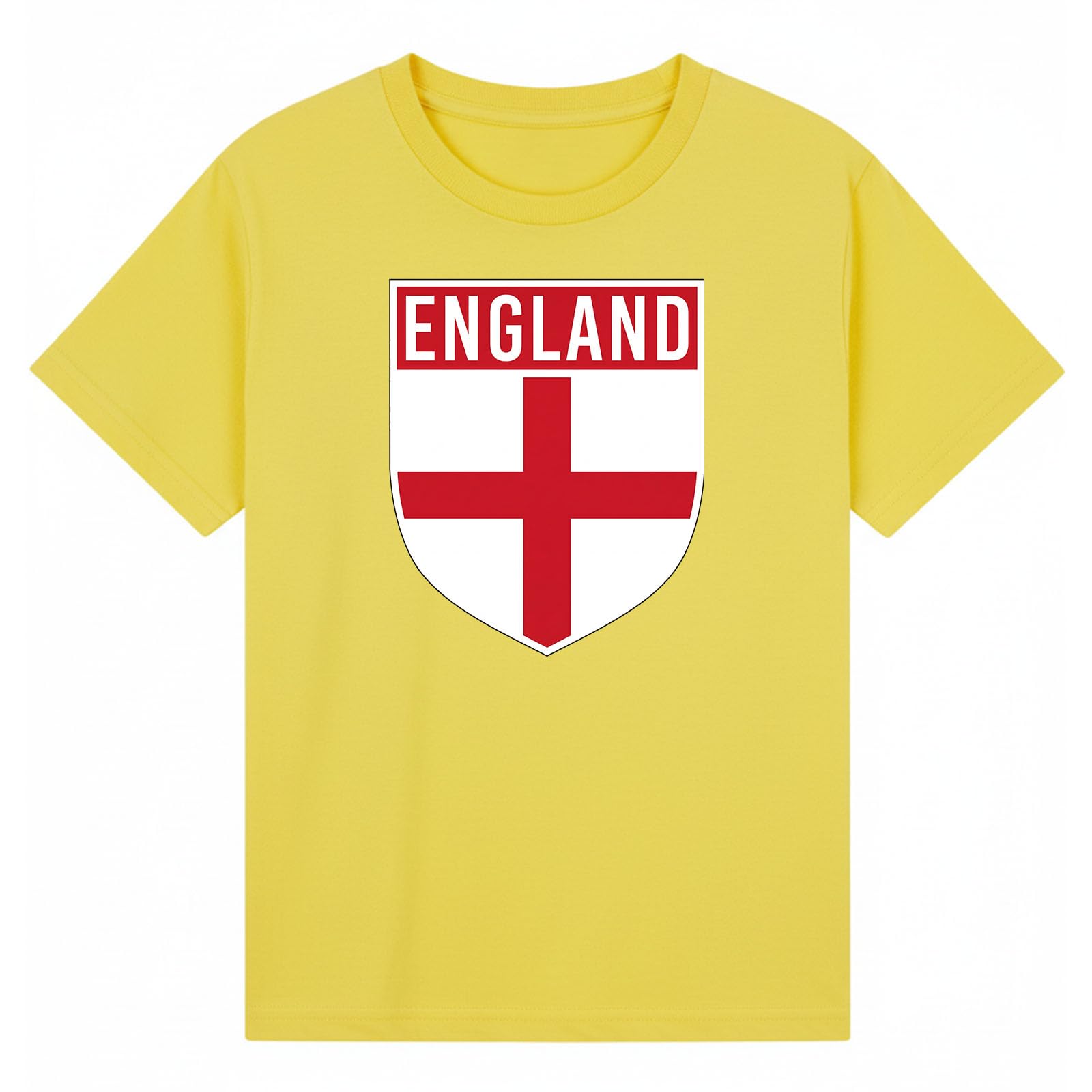 England Soccer Sports Football Mens Graphic Number T-Shirt Novelty Retro Fan Tee USA Mexico Canada Host Nations Supporters Top Yellow XL