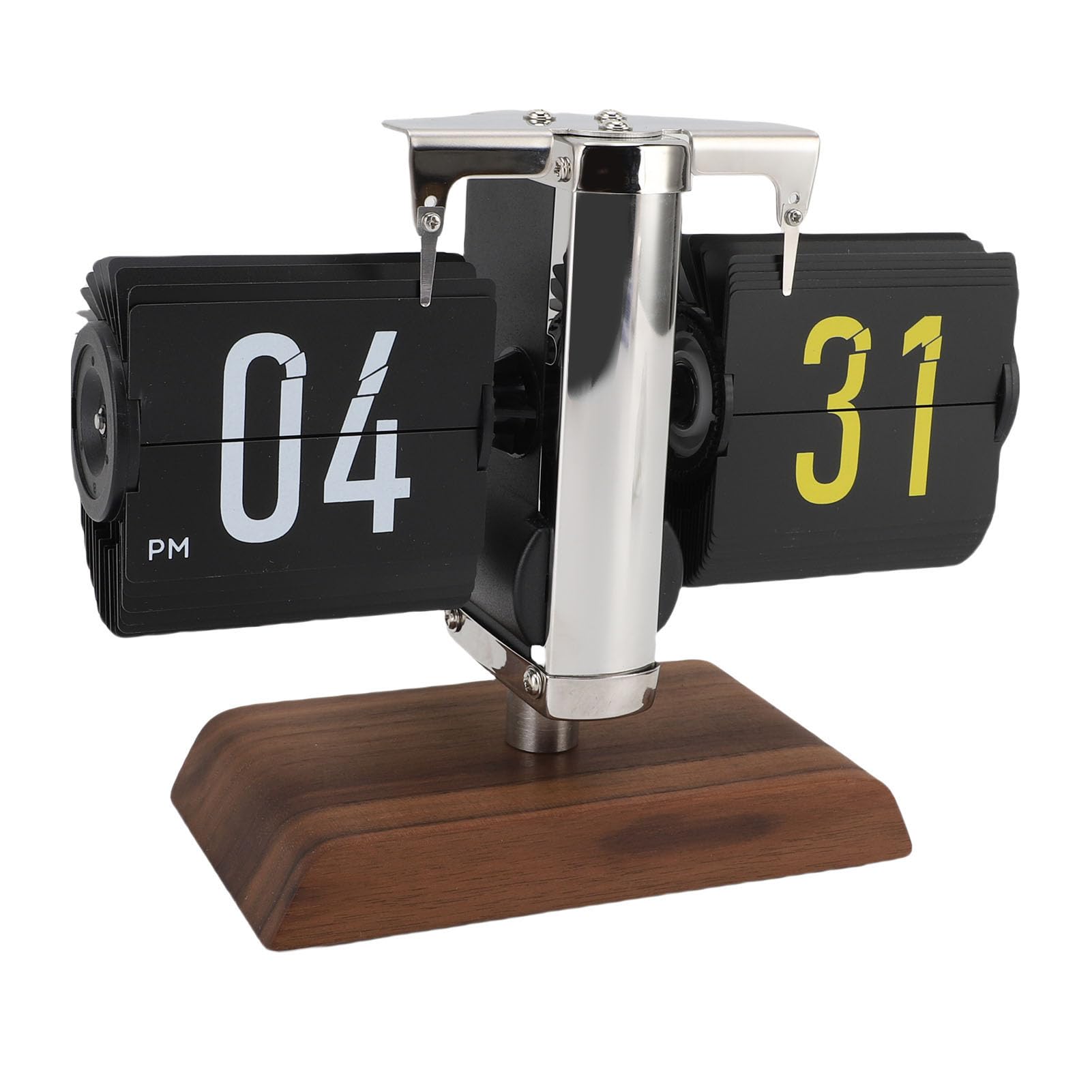 Reloj de mesa retro vintage Eujgoov con engranaje interno y tapa automática de números grandes
