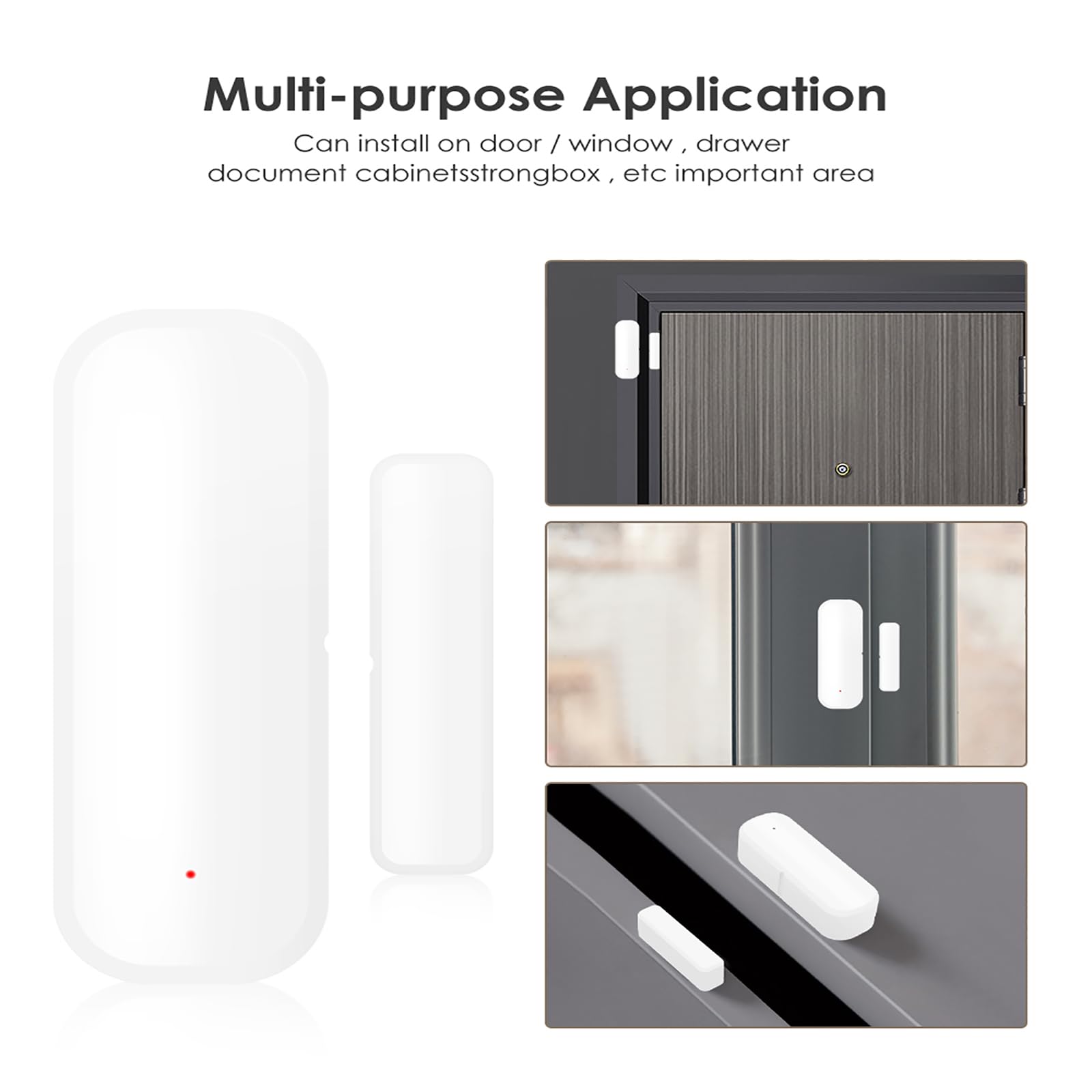 10xWiFi Smart Türsensor, Tür-Fenstersensor – für Tuya drahtloser Türfenster Sensor Alarm App Push Benachrichtigungen, kabelloser Fensterkontakt-Sensor für Heimsicherheit und Smart-Home-Automatisierung