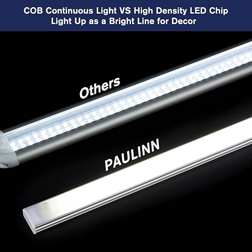 Miniatura 4 de PAULINN Barra de luz LED interior de 12 V  Tira de luz COB de 1600 lm con interruptor  Accesorio de iluminación LED de remolque cerrado delgado para