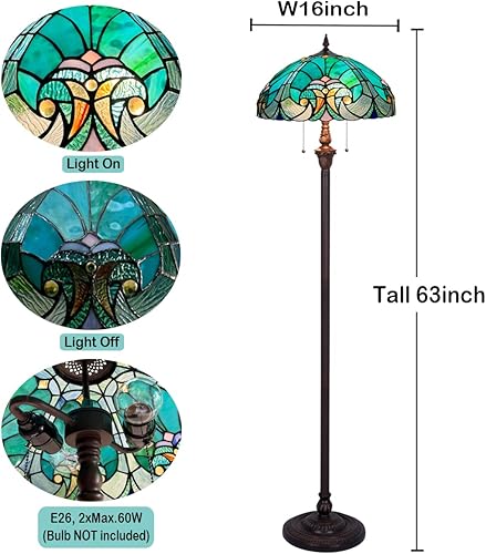 Miniatura 5 de Tiffany - Lámpara de pie para sala de estar, dormitorio, oficina, juego de 2