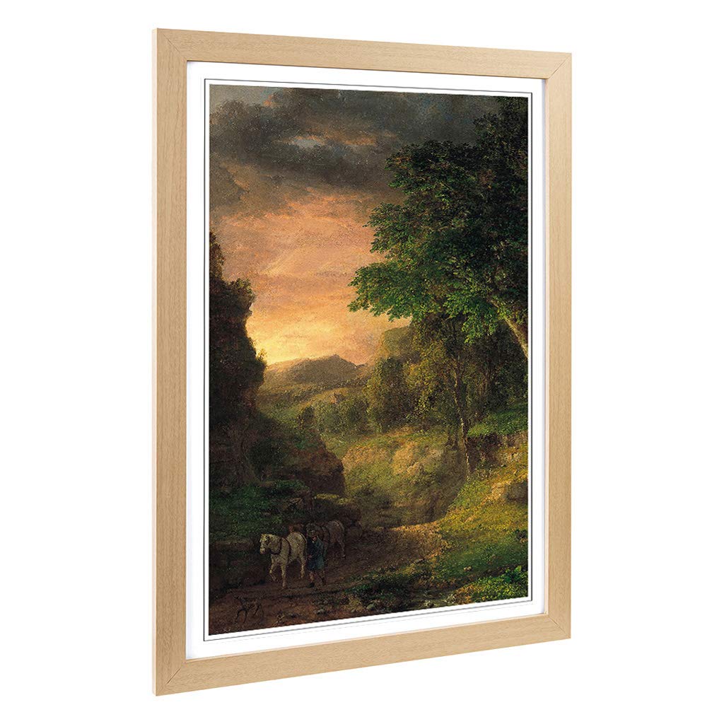 Big Box Art Framed Print of George Innes in The Berkshires Design | Wall Art Picture | Home Decor for Kitchen, Living, Dining Room, Bedroom, Hallway, Office, Oak, A2 / 24.5x18 Inch / 62x45cm
