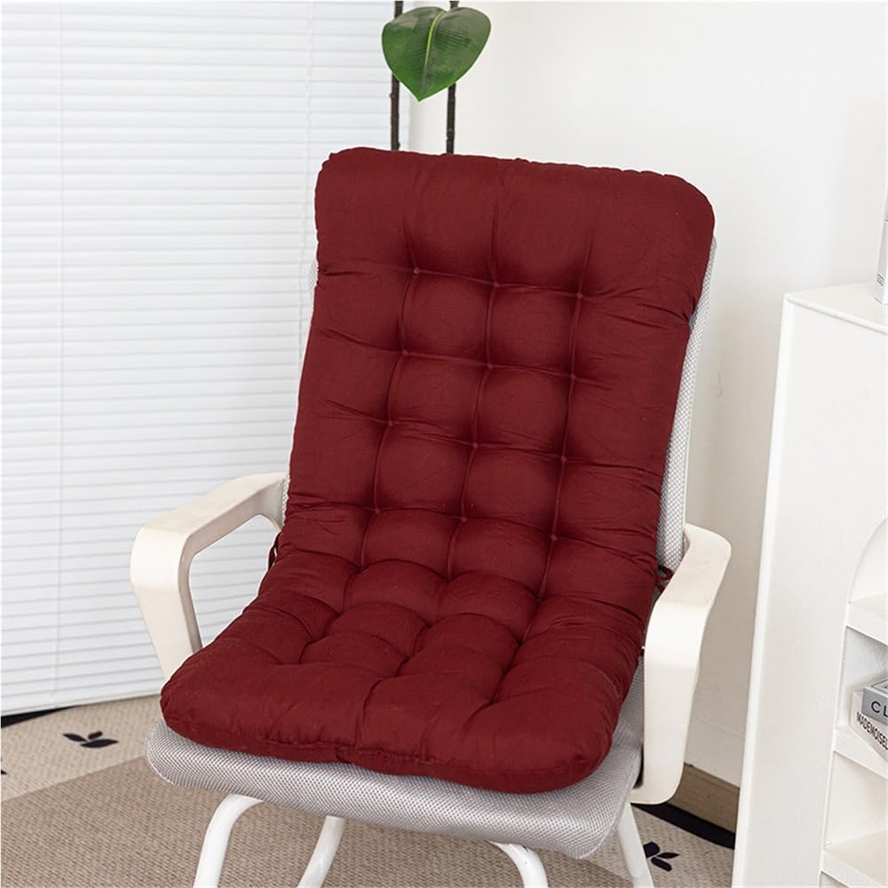 Goipngpk Red Set Of 2 Solid Color Bench Cushions, High Back Soft Pads, Backrest Seats For Dormitory, Office And Living Room(,85Cm/33.5In)
