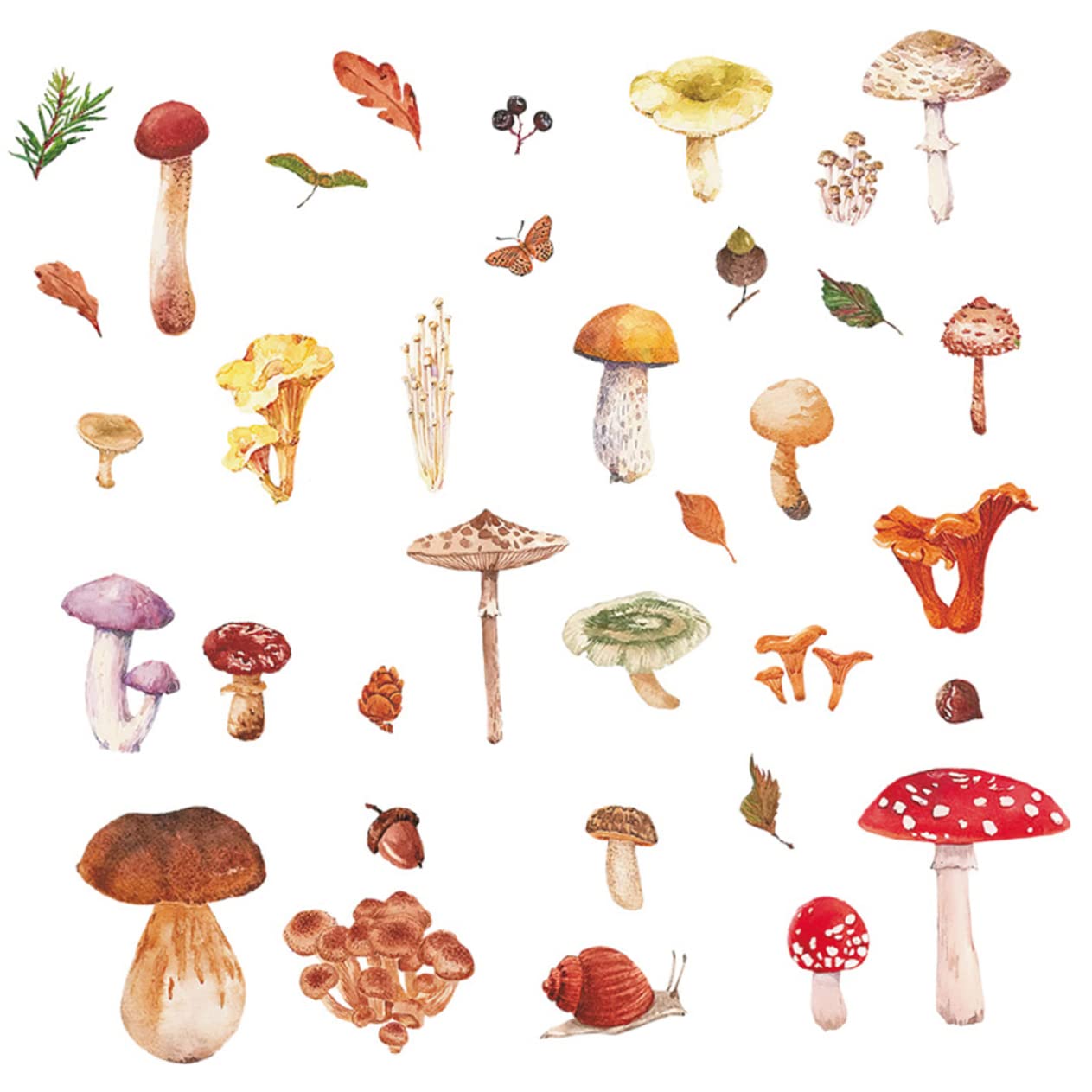 Autocollants muraux de champignons aquarelle decoration interieure salon et chambre jojofuny