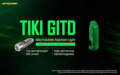 Miniatura 8 de Nitecore TIKI GITD BLUE - Keylight LED recargable - Alto CRI y LED UV - 300 lúmenes