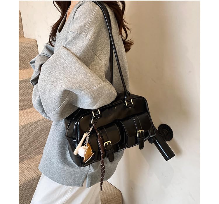 Tote Bag for Women Cute Purses Fashion Shoulder Bag Aesthetic Coquette Blokette Handbag Trendy Purse Preppy Y2k Purse (black)2