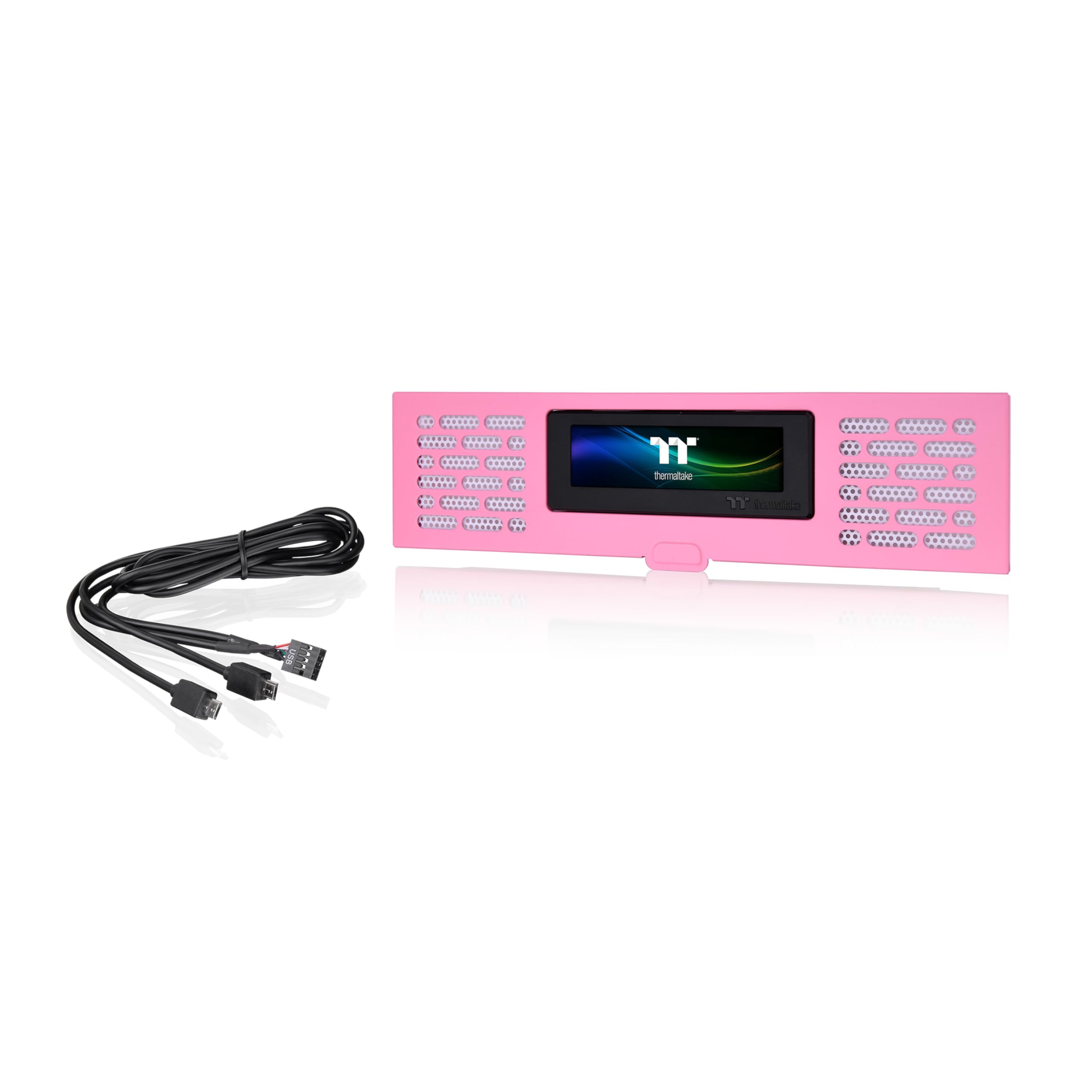 Thermaltake Tower 200 Series - Kit de Panel LCD Rosa Burbuja, Pantalla LCD de 3.9 Pulgadas, Compatible con el Software TT RGB Plus 2.0, AC-067-OOANAN-A1