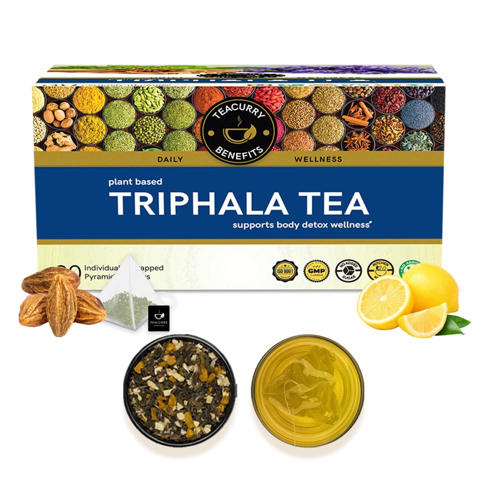Teacurry Triphala Herbal Tea (1 Month Pack | 30 Tea Bags) - Helps with Digestive Support and Clear Skin | Power of Triphala for Glowing Skin & Shiny Hair-image-7