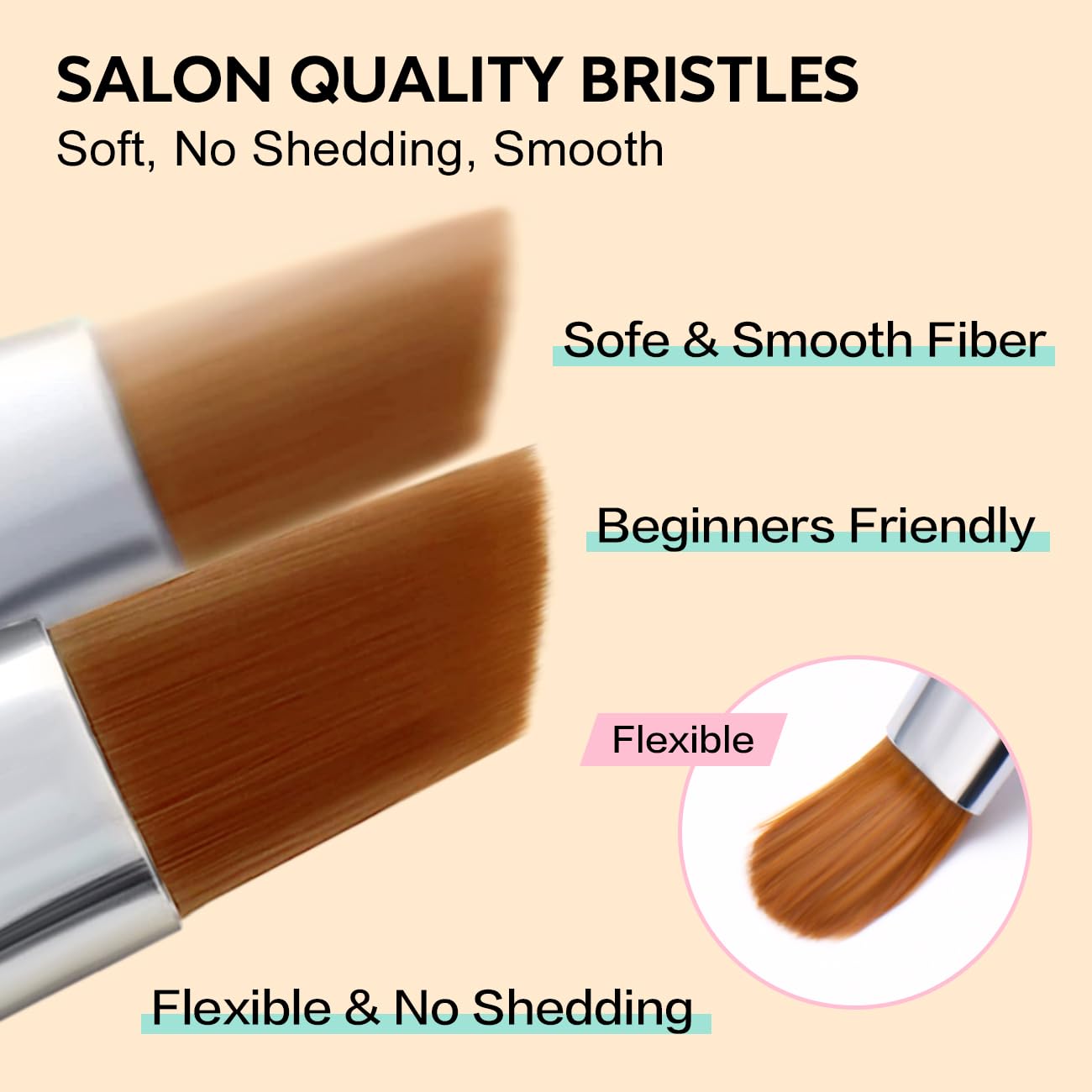 AIMEILI 6 Pezzi Pennelli per Unghie Set Per UV Gel Liner Pittura Pennello Acrigel Pennello Decorazioni Unghie Penne Dotter per Nail Art DIY Attrezzi