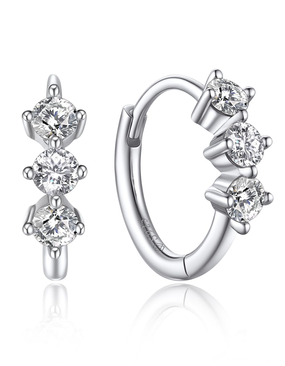Momentwish Orecchini Moissanite Appesi, 2 Carati Orecchini Cerchio Dacon Pendente Argento 925 Orecchini Anallergici Donna Simulato Diamante Brillanti