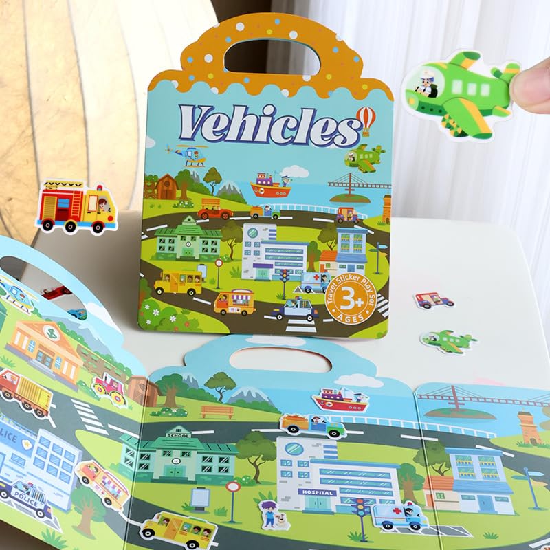 6 Sets Reusable Sticker Books for Toddler,3D Jelly Washable Sticker Books - Image 4