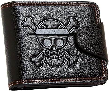 YJacuing One Piece Wallet - Straw Hat Pirates Jolly Roger Anime Stylish Bifold Wallet for Men (Faux Leather)