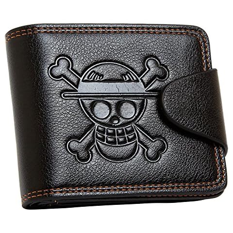YJacuing One Piece Wallet - Bifold Straw Hat Pirates Jolly Roger Anime Wallet for Men Cover