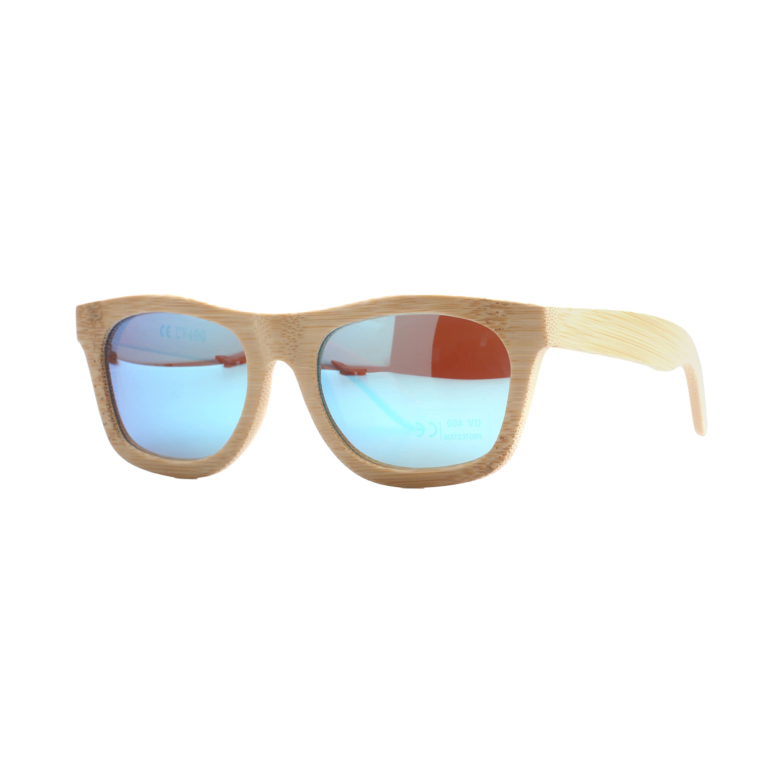 pandoo Bamboo Occhiali da sole con custodia per occhiali, cacciavite e sacchetto - polarizzati e UV400 - diversi occhiali - legno/donna/uomo/unisex/protezione UV