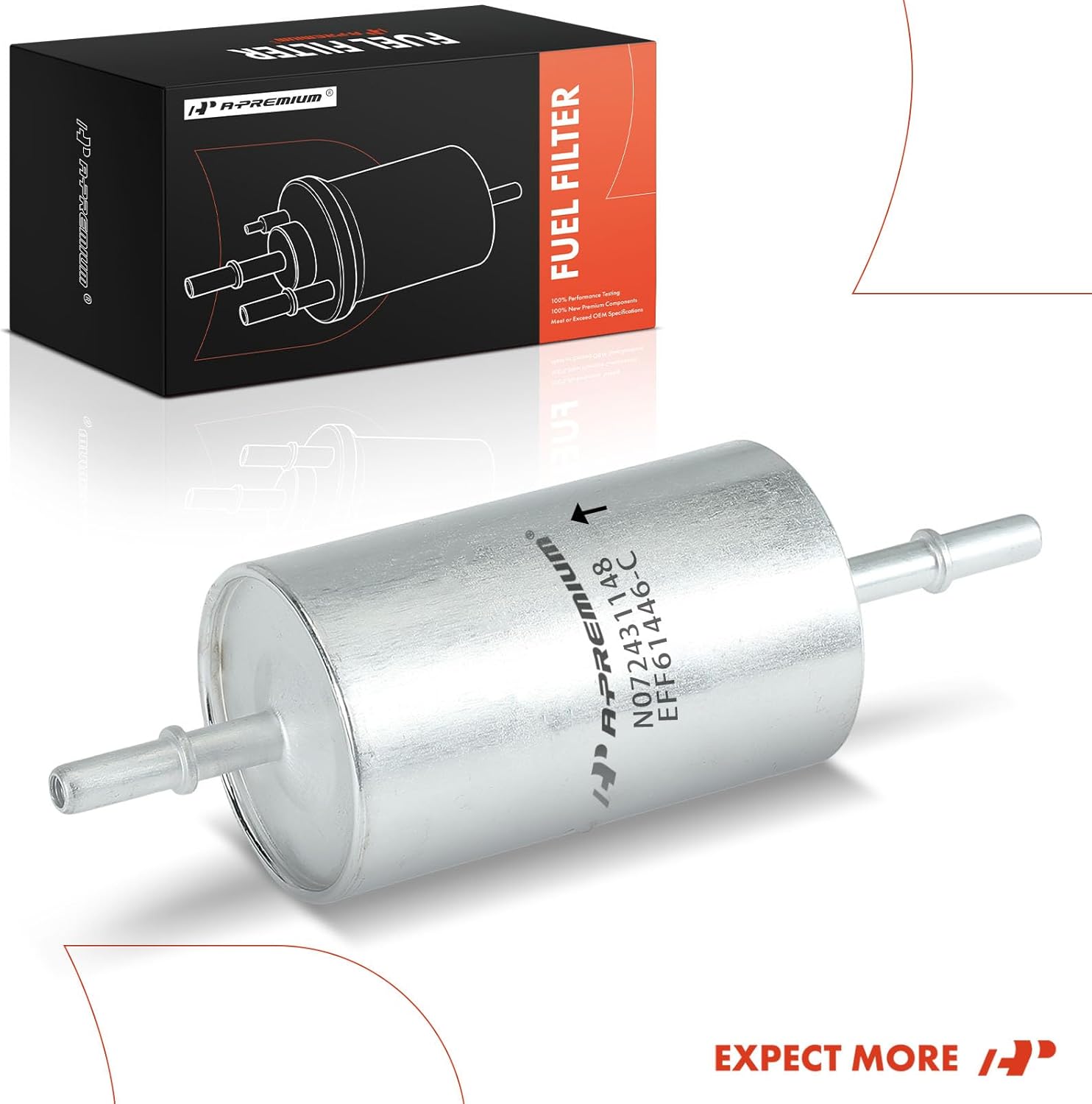 A-Premium Fuel Filter Compatible with Mazda 3 2011-2012, 3 Sport 2011-2014 & Volvo C70 2008-2011, C30 2007-2013, S40 2004-2011, V50 2005-2010, 2.0L 2.4L 2.5L