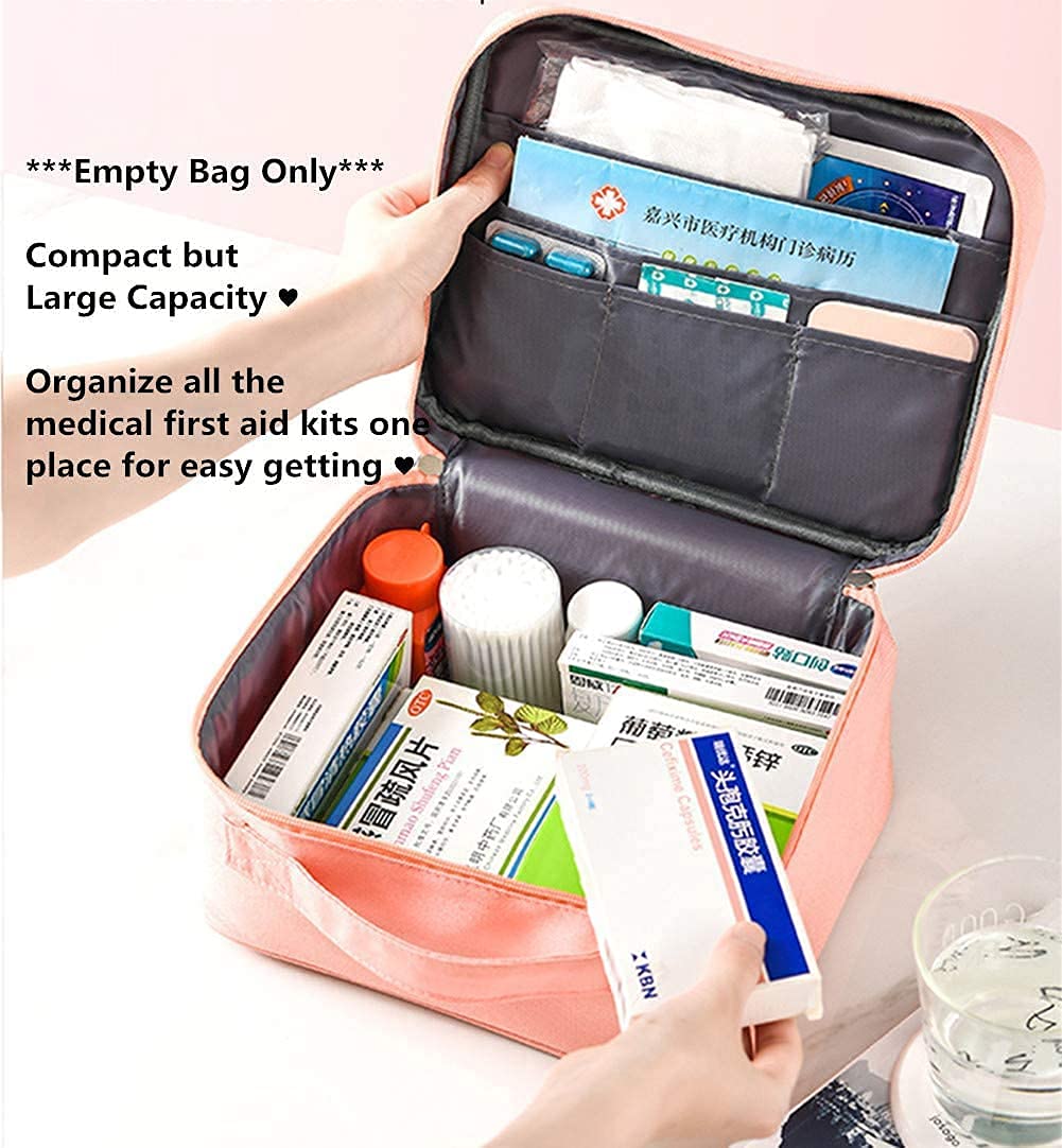 Trousse de Premiers Secours, Trousse de Premiers Secours, Trousse de Toilette de Voyage, Trousse de Premiers Secours étanche pour Voyage, Maison, Lieu de Travail, 25 x 20 x 13,5 cm (Vert)