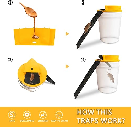 Miniatura 2 de Trampa para ratones (paquete de 2), trampas para ratas para interiores para el hogar, reinicio automático de múltiples capturas y liberaciones,