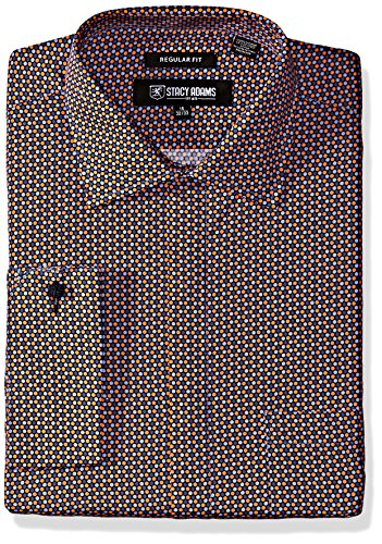 STACY ADAMS Men's Multi Color Plaid Classic Fit Dress Shirt, 15.5